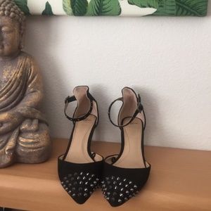 ZARA black studded kitten heels, size 37